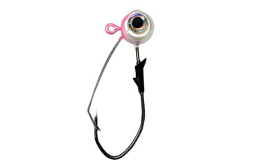 Image of Eagle Claw Lazer Sharp Pro-V Weedless Eagle Eye Jig, 2/0 Hook, Pink/ White, 1/8oz, 5 per Pack, LEEJW18-17