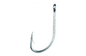 Image of Eagle Claw Plain Shank Hook,Offset,Ringed Eye,Stainless Steel,100-Box Hooks 090SS-3/0