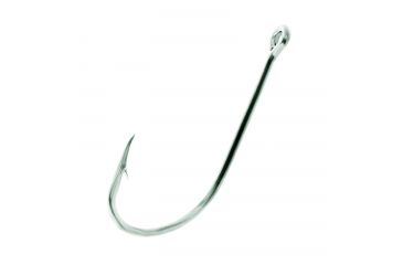 Image of Eagle Claw Plain Shank Hook,Offset,Ringed Eye,Stainless Steel,50-Box Hooks 090SSF-5/0