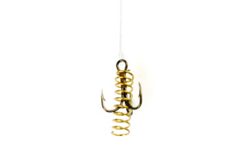Image of Eagle Claw Snelled Treble Hook,Non-Offset,Curved Point,Regular Shank,Medium Wire w/Spring for Soft Bait,Mono,18in,Bronze 672SBH-10