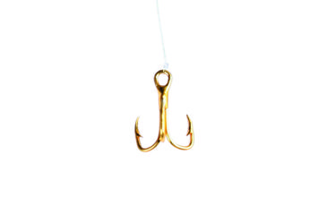 Image of Eagle Claw Snelled Treble Hook,Non-Offset,Straight Point,Regular Shank,Mono,18in,Gold 673H-12