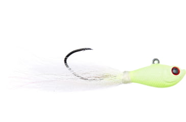Image of Eagle Claw Trokar Pro-V Bend Bucktail Jig, 1 oz, 5/0 Hook Glow, TKBJ1G-5/0