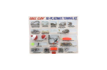 Image of Eagle Claw Ultimate Terminal Kit, Hooks, Beads, Swivels Split Shot, Sinkers, Floats, Leaders, 161 Pieces, ECKWM-2