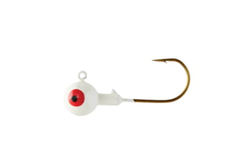 Image of Eagle Claw WBH12-1 Ball Head Jig 1/2 OZ, White, Bronze Hook 5 jigs per retail, WBH12-1