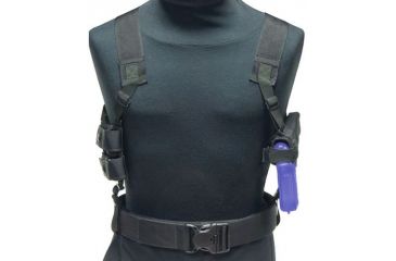 Image of Eagle Industries Tanker Right Hand Shoulder Holster &amp; Mag Pouch, Black - Browning HiPower .45