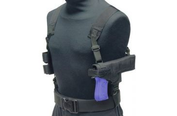 Image of Eagle Industries Tanker Right Hand Shoulder Holster &amp; Mag Pouch, Black - Browning HiPower .45