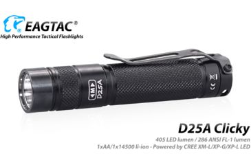 Image of EAGTAC D25A RC MKII Flashlight, XML2 CW U4 LED, 405lm, Black, Small 4072