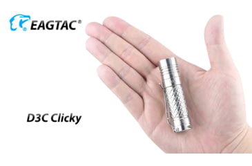 Image of EAGTAC D3C RC Ti Flashlight, Luminus SST20 CRI-95 4000K NW LED, 510lm, Silver, D3C-CLICKY-TI-SST20-NW