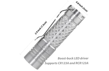 Image of EAGTAC D3C RC Ti Flashlight, Luminus SST20 CRI-95 4000K NW LED, 510lm, Silver, D3C-CLICKY-TI-SST20-NW