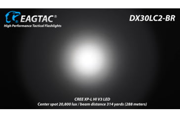 Image of EAGTAC DX30LC2-BR Rechargeable Flashlight, XP-L HI V2 NW LED, 1084lm, Black, DX30LC2BR-XPLHINW-BASE