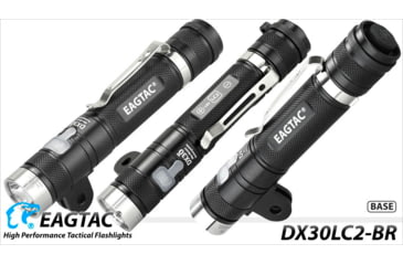 Image of EAGTAC DX30LC2-BR Rechargeable Flashlight, XP-L HI V2 NW LED, 1084lm, Black, DX30LC2BR-XPLHINW-BASE