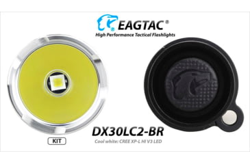 Image of EAGTAC DX30LC2-BR Rechargeable Flashlight, XP-L HI V2 NW LED, 1084lm, Black, DX30LC2BR-XPLHINW-BASE