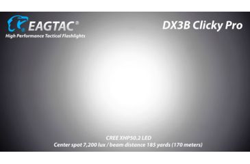 Image of EAGTAC DX3B Clicky PRO Rechargeable XHP50.2 LED 2500 Lumen LED Flashlight, Black, Small 4253