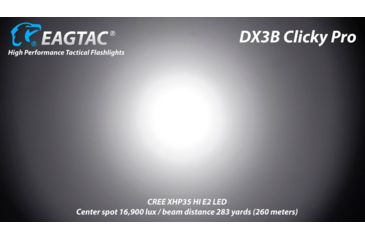 Image of EAGTAC DX3B Clicky PRO Rechargeable XHP50.2 LED 2500 Lumen LED Flashlight, Black, Small 4253