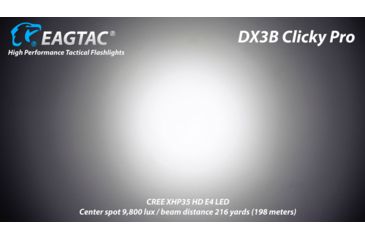 Image of EAGTAC DX3B Clicky PRO Rechargeable XHP50.2 LED 2500 Lumen LED Flashlight, Black, Small 4253