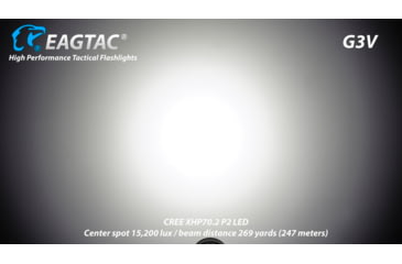 Image of EAGTAC G3V XHP70.2 Flashlight, 21700 5000mAh li-ion, NW LED, 2990 Lumen, Black, G3V-XHP702-NW