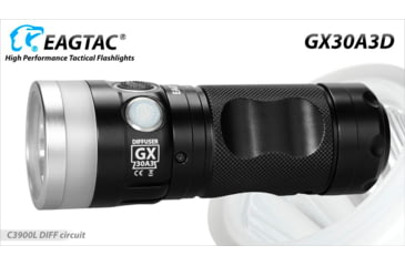 Image of EAGTAC GX30A3-D Flashlight, XPL HI CW w/ LEDarray LED, 1330lm w/ 1000lm, Black, GX30A3-Diffuser-XPLHI-CW
