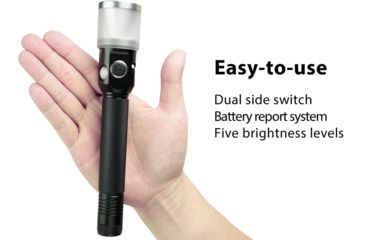 Image of Eagtac GX30L2-DR Flashlight, XPL HI CW w/ LEDarray LED, 1700lm w/ 820lm, Black, GX30L2R-Diffuser-XPLHI-CW