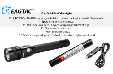 Image of EAGTAC GX30L2-R MKII Flashlight, XHP35 HD CW LED, 2000lm, Black, Medium 4124