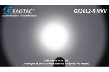 Image of EAGTAC GX30L2-R MKII Flashlight, XHP35 HD CW LED, 2000lm, Black, Medium 4124