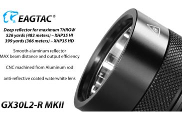 Image of EAGTAC GX30L2-R MKII Flashlight, XHP35 HD CW LED, 2000lm, Black, Medium 4124