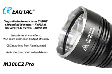 Image of EAGTAC M30LC2 Pro Flashlight, XHP35 HI CW LED, 1870lm, Black, M30LC2-XHP35-HI-PRO-CW