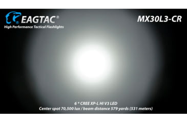 Image of EAGTAC MX30L3-CR Flashlight Kit, 6 Nichia 219B 5700K CRI92 R9050 SW57 D220 LED, 3600lm, Black, MX30L3CR-6*SST20-KIT-NW