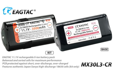 Image of EAGTAC MX30L3-CR Flashlight Kit, 6 Nichia 219B 5700K CRI92 R9050 SW57 D220 LED, 3600lm, Black, MX30L3CR-6*SST20-KIT-NW