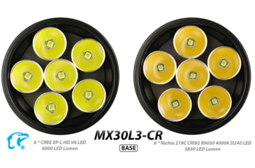Image of EAGTAC MX30L3-CR Flashlight Kit, 6 Nichia 219B 5700K CRI92 R9050 SW57 D220 LED, 3600lm, Black, MX30L3CR-6*SST20-KIT-NW