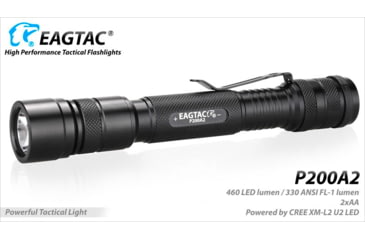 Image of EAGTAC P200A2 Flashlight, UV 365nm, 1000 mW, Black, 1000 mW, P200A2-UV365NM