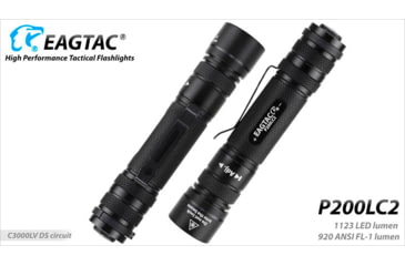 Image of EAGTAC P200LC2 Flashlight, UV 365nm, 1000 mW, Black, 1000 mW, P200LC2-UV-365NM