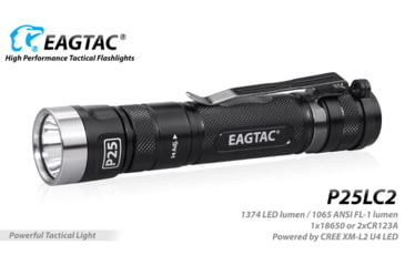 Image of EAGTAC P25LC2 Flashlight, XM-L2 U2 NW LED, 1200lm, Black, P25LC2-XML2-NW