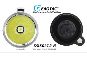 Image of Eagtac Rechargeable DX30LC2-R XPL HI 1160 Lumens LED Flashlight Kit, Black, Medium, DX30LC2RXPLHIKIT