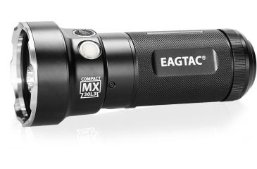 Image of Eagtac Rechargeable MX30L3C-R 6XPL HD 6000 Lumens LED Flashlight, Black, Medium, 2887