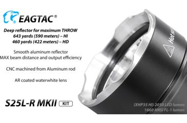 Image of EAGTAC S25L-R Flashlight Kit, XHP35 HI CW LED, 1870lm, Black, Medium 4157