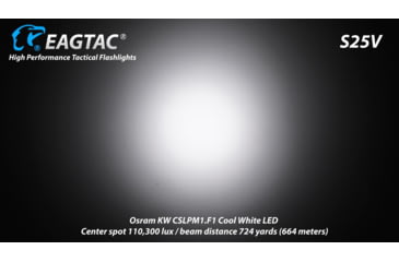 Image of EAGTAC S25V CSLPM1 Flashlight, 21700 5000mAh li-ion, CW LED, 1200 Lumen, Black, S25V-CSLPM1-CW