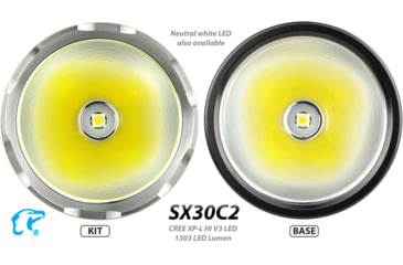 Image of EAGTAC SX30C2 Base Flashlight, XHP35 HD CW LED, 2000lm, Black, SX30C2-XHP35-HD-BASE-CW