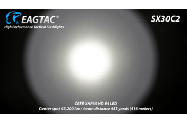 Image of EAGTAC SX30C2 Base Flashlight, XHP35 HD CW LED, 2000lm, Black, SX30C2-XHP35-HD-BASE-CW
