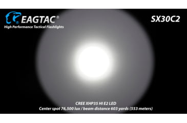 Image of EAGTAC SX30C2 Base Flashlight, XHP35 HD CW LED, 2000lm, Black, SX30C2-XHP35-HD-BASE-CW