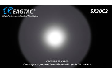 Image of EAGTAC SX30C2 Base Flashlight, XHP35 HD CW LED, 2000lm, Black, SX30C2-XHP35-HD-BASE-CW