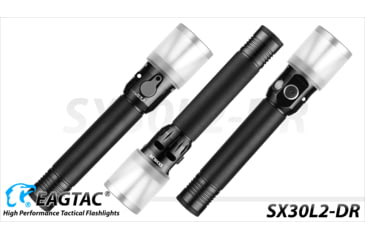 Image of EAGTAC SX30L2-DR Flashlight, XPL HI CW w/ LEDarray LED, 1700lm w/ 940lm, Black, SX30L2-DR-XPLHI-BASE-CW