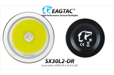Image of EAGTAC SX30L2-DR Flashlight, XPL HI CW w/ LEDarray LED, 1700lm w/ 940lm, Black, SX30L2-DR-XPLHI-BASE-CW
