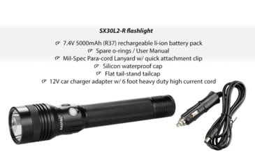 Image of EAGTAC SX30L2-R Flashlight, XHP35 HD CW LED, 2000lm, Black, SX30L2R-XHP35-HD-REG-CW