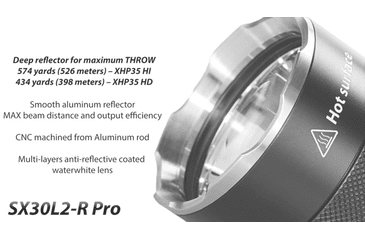 Image of EAGTAC SX30L2-R Pro Flashlight, XHP35 HD CW LED, 2000lm, Black, SX30L2R-XHP35-HD-PRO-CW