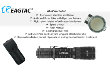 Image of EAGTAC T25C2 MKII Pro Flashlight, XHP35 HD NW LED, 1860lm, Black, T25C2-MKII-XHP35-HD-PRO-NW