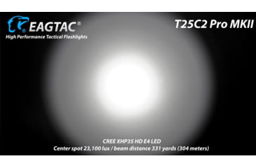 Image of EAGTAC T25C2 MKII Pro Flashlight, XHP35 HD NW LED, 1860lm, Black, T25C2-MKII-XHP35-HD-PRO-NW