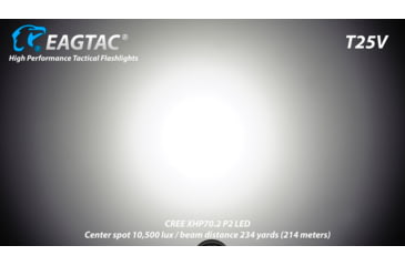 Image of EAGTAC T25V XHP70.2 Flashlight, 21700 5000mAh li-ion, NW LED, 2990 Lumen, Black, T25V-XHP702-NW