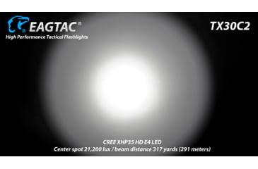 Image of EAGTAC TX30C2 Base Flashlight, Nichia 219C CRI92 4000K LED, 885lm, Black, TX30C2-219C-BASE-NW