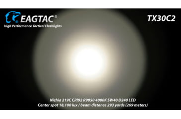 Image of EAGTAC TX30C2 Base Flashlight, Nichia 219C CRI92 4000K LED, 885lm, Black, TX30C2-219C-BASE-NW
