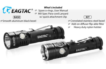 Image of EAGTAC TX30C2 Base Flashlight, Nichia 219C CRI92 4000K LED, 885lm, Black, TX30C2-219C-BASE-NW